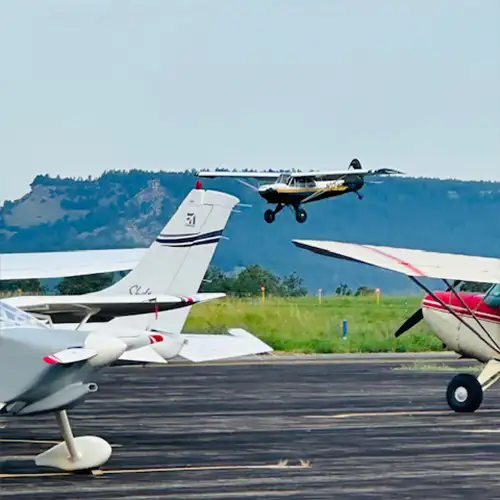 plane landing at airport